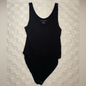 Black v-neck bodysuit